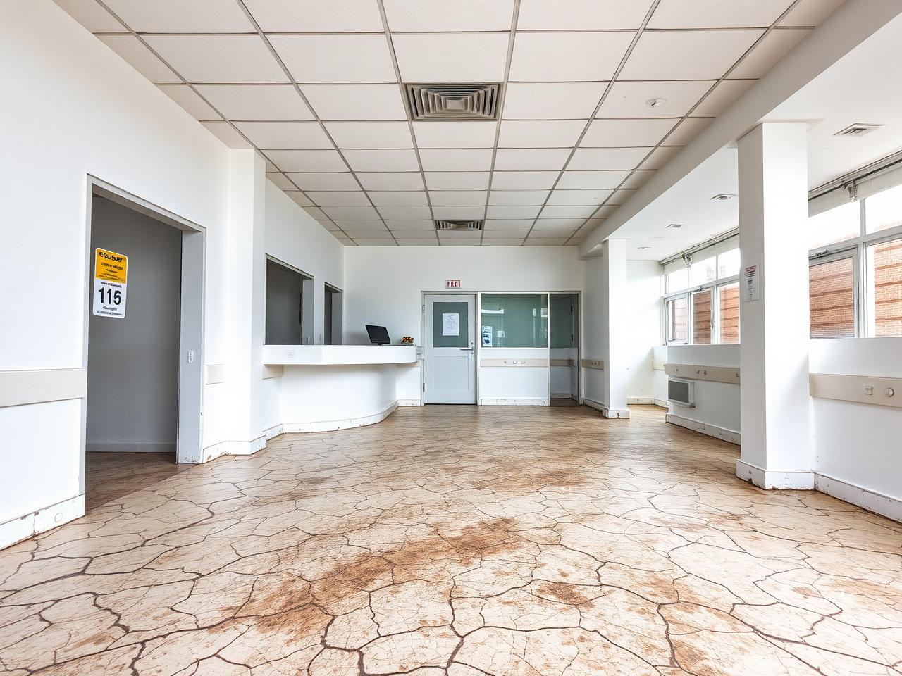Commercial Clinic Vinyl Installation – Before